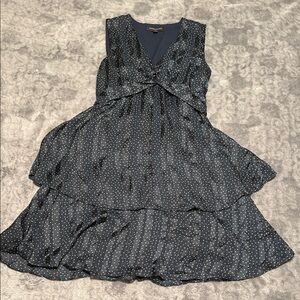 Elegant Navy Polka Dot Dress